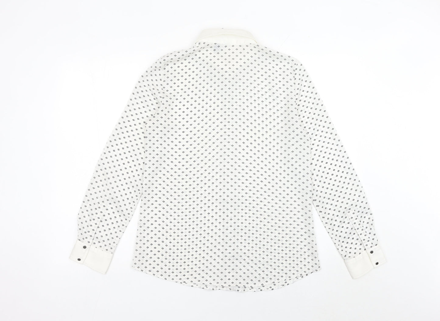Womens UK Size 8 MNG White Classic Button-Up