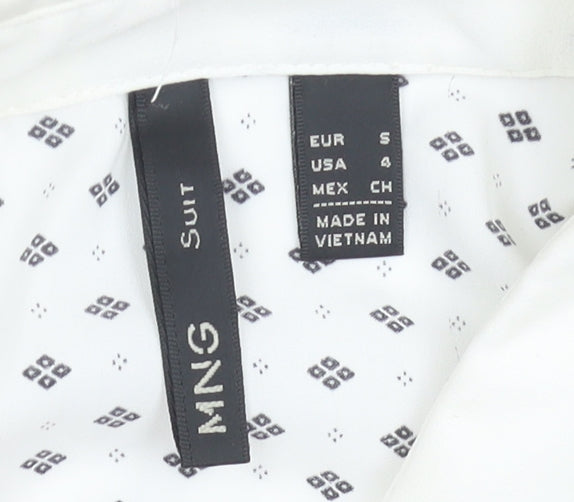 Womens UK Size 8 MNG White Classic Button-Up