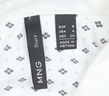 Womens UK Size 8 MNG White Classic Button-Up