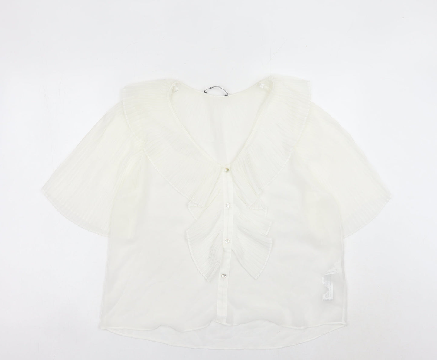 Womens UK Size M Zara White Tunic Blouse