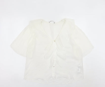 Womens UK Size M Zara White Tunic Blouse