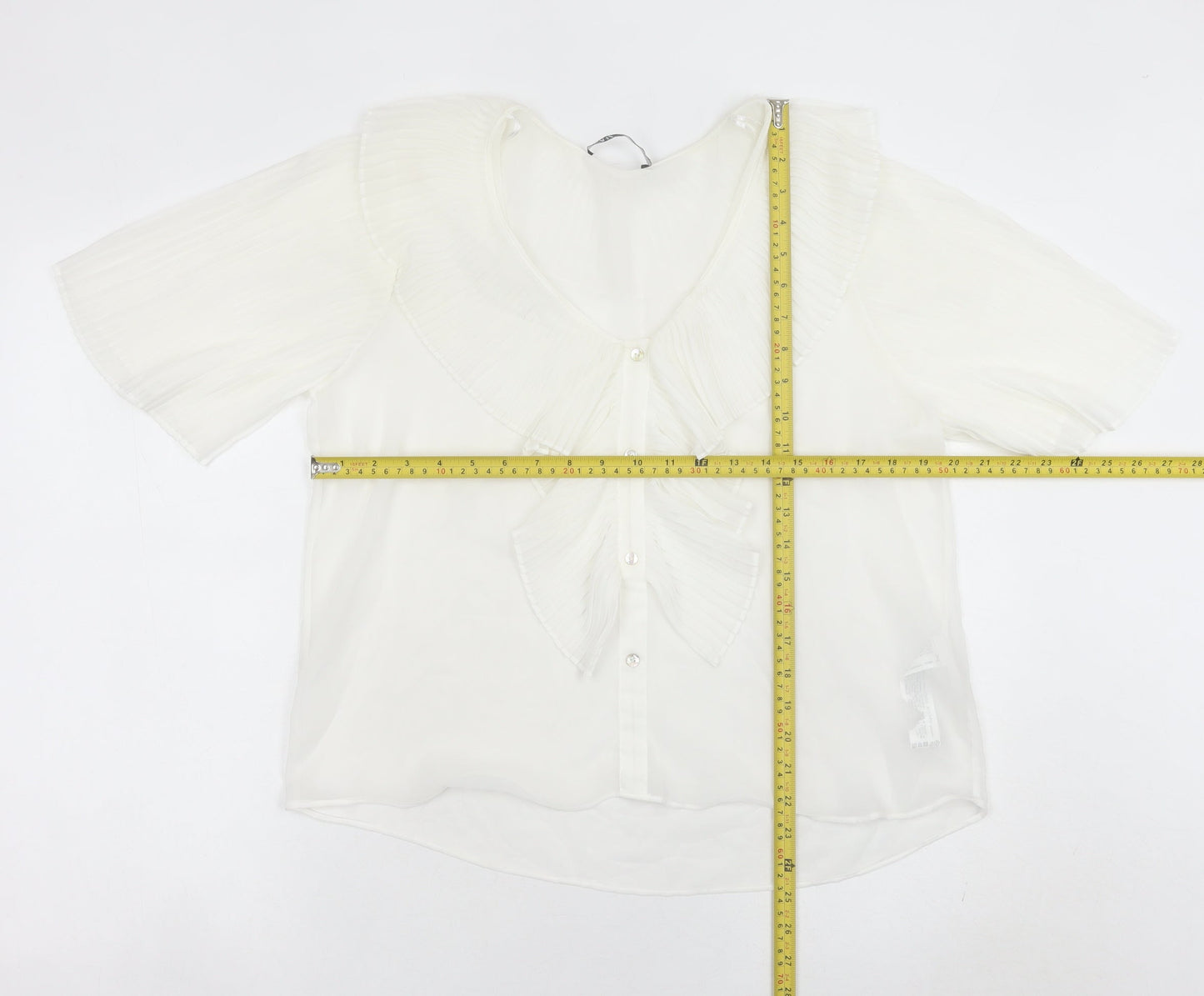 Womens UK Size M Zara White Tunic Blouse