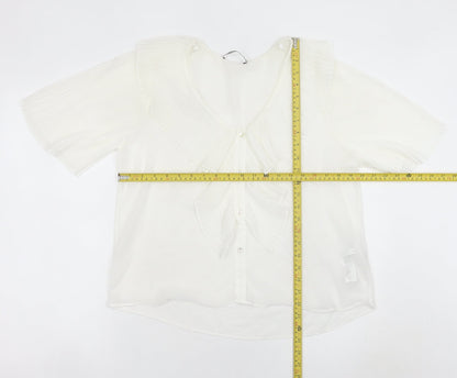 Womens UK Size M Zara White Tunic Blouse