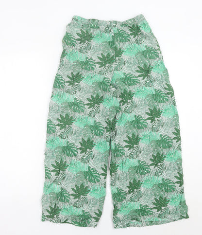 Womens UK Size 6 Marks and Spencer Relaxed Fit Wide-Leg Green Trousers