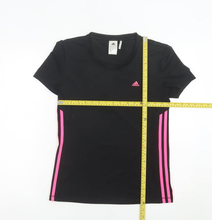 Adidas Womens Black Slim Fit Activewear T-Shirt Size S