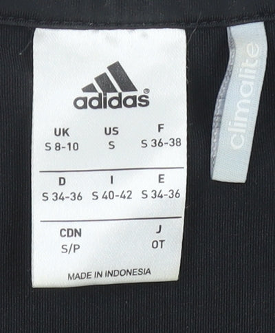 Adidas Womens Black Slim Fit Activewear T-Shirt Size S