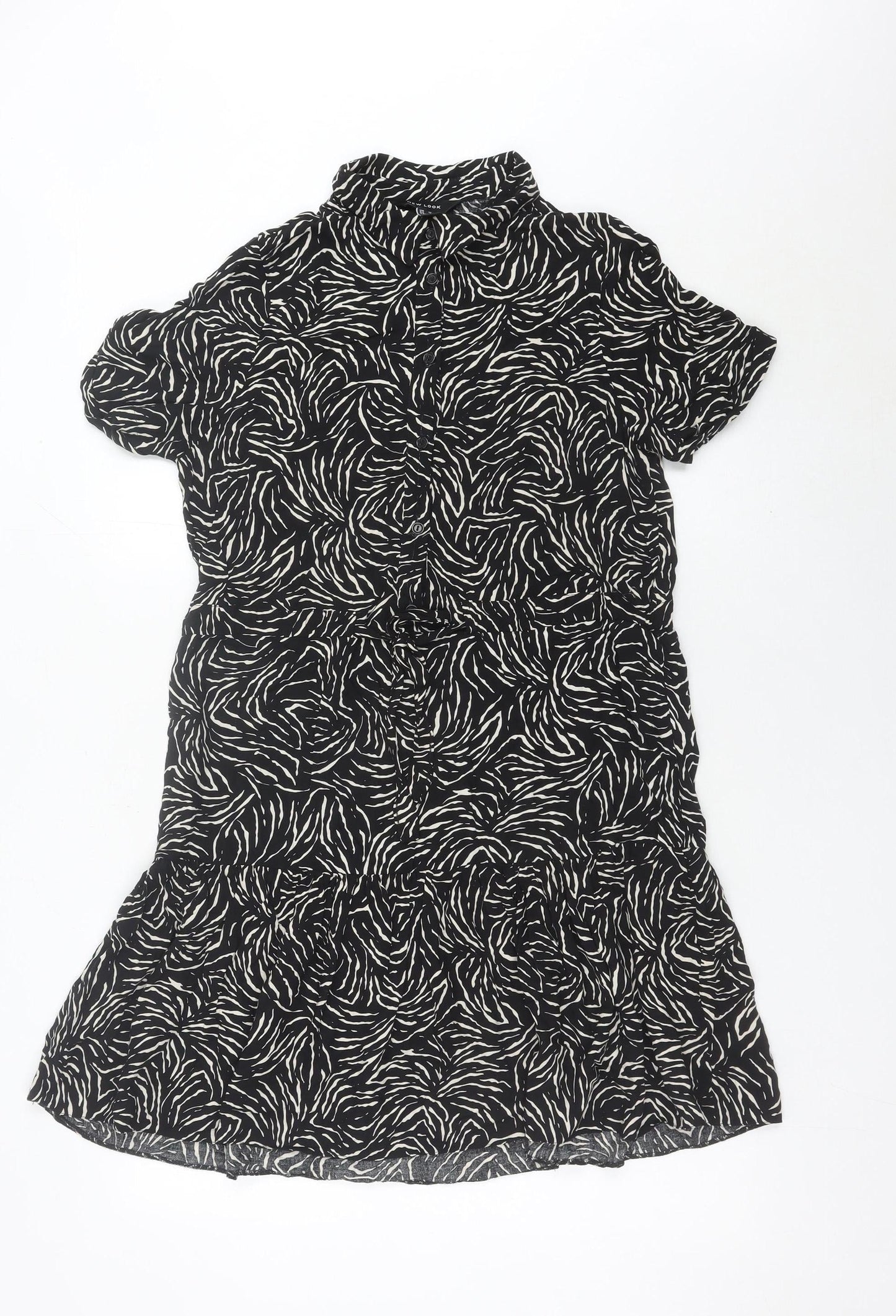 New Look Women’s Black Animal Print Shift Dress Size 12