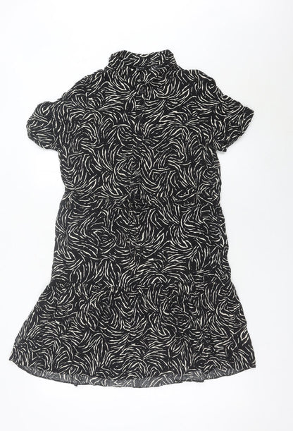 New Look Women’s Black Animal Print Shift Dress Size 12