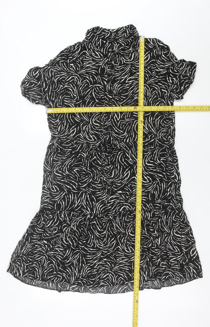 New Look Women’s Black Animal Print Shift Dress Size 12