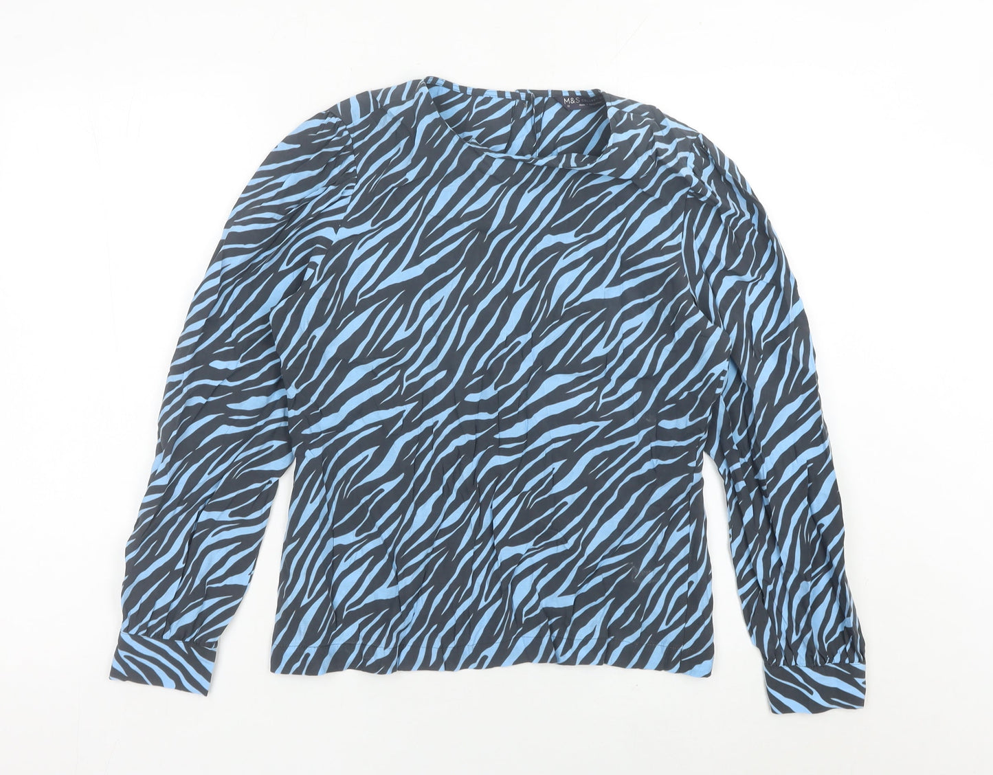 Womens UK Size 10 Marks and Spencer Blue Basic Blouse