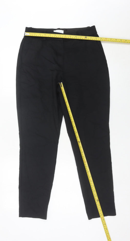 Womens UK Size 10 H&M Slim Fit Chino Black Trousers