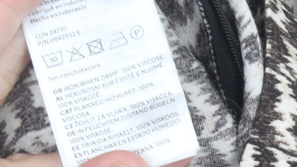 H&M Women’s Brown Geometric Midi Pencil Skirt Size 10 Viscose