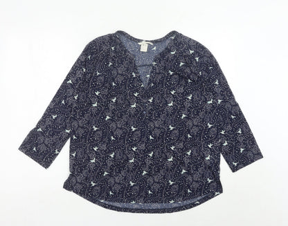 Womens UK Size 12 H&M Blue Tunic Blouse