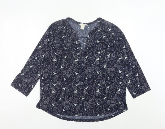 Womens UK Size 12 H&M Blue Tunic Blouse