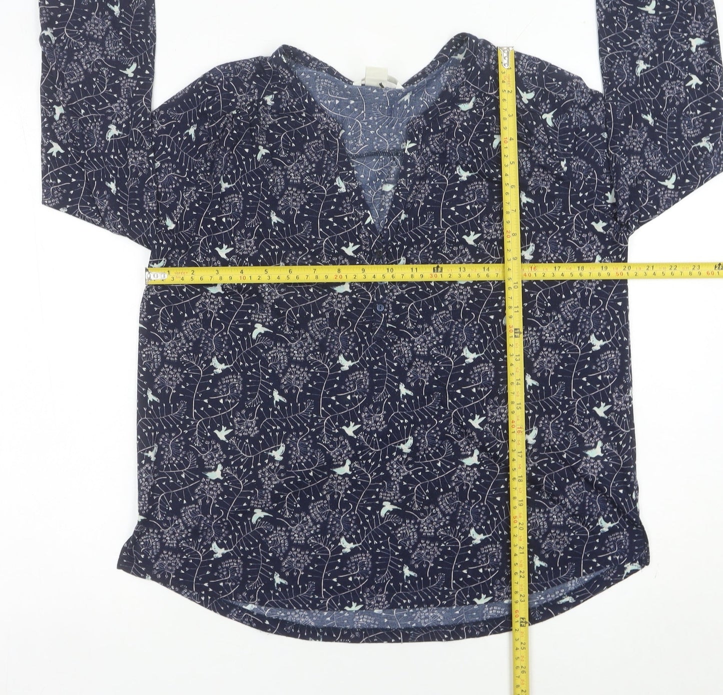Womens UK Size 12 H&M Blue Tunic Blouse