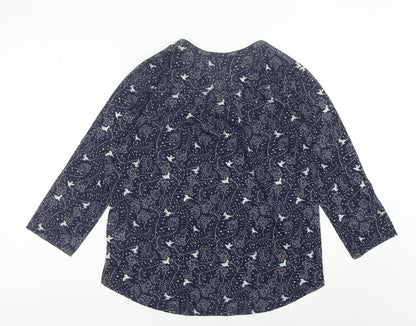 Womens UK Size 12 H&M Blue Tunic Blouse
