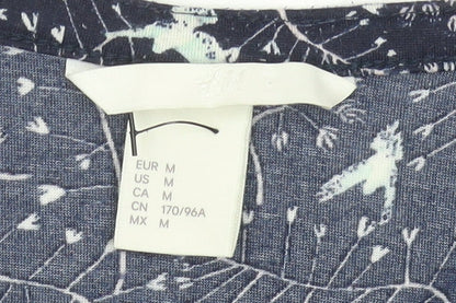Womens UK Size 12 H&M Blue Tunic Blouse