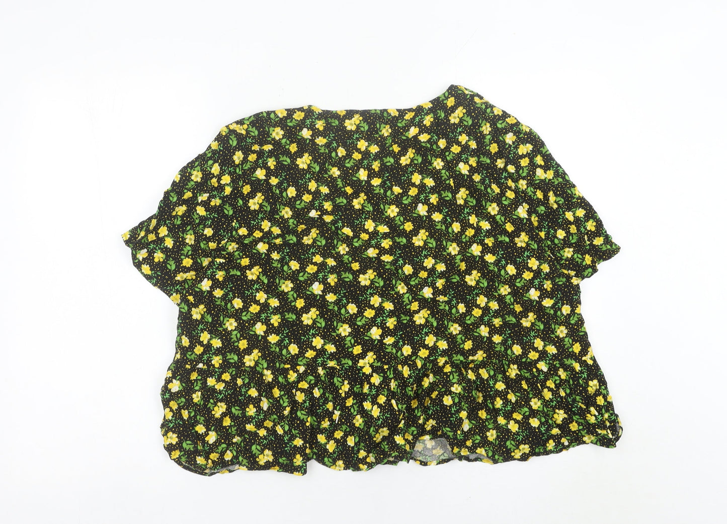 Womens UK Size 18 ASOS Black Cropped Blouse