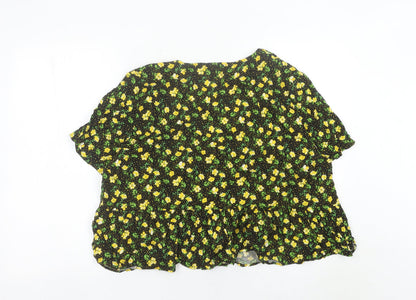 Womens UK Size 18 ASOS Black Cropped Blouse