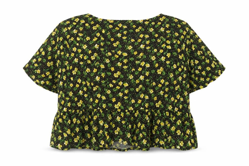 Womens UK Size 18 ASOS Black Cropped Blouse