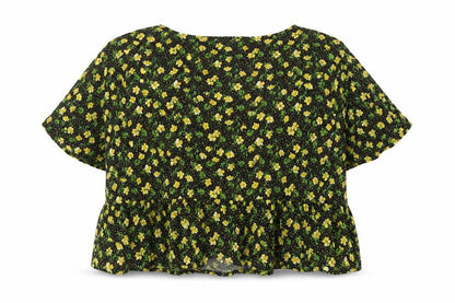 Womens UK Size 18 ASOS Black Cropped Blouse