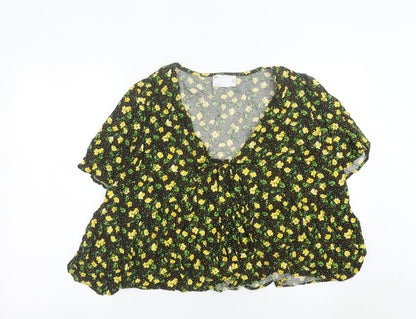 Womens UK Size 18 ASOS Black Cropped Blouse