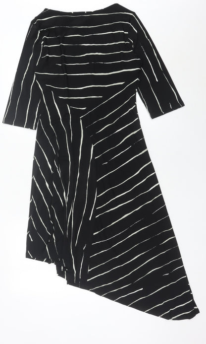 Next Women’s Black Stripe Midi Sheath Dress Size 10