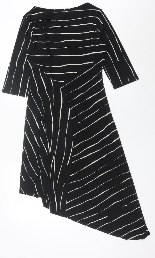 Next Women’s Black Stripe Midi Sheath Dress Size 10
