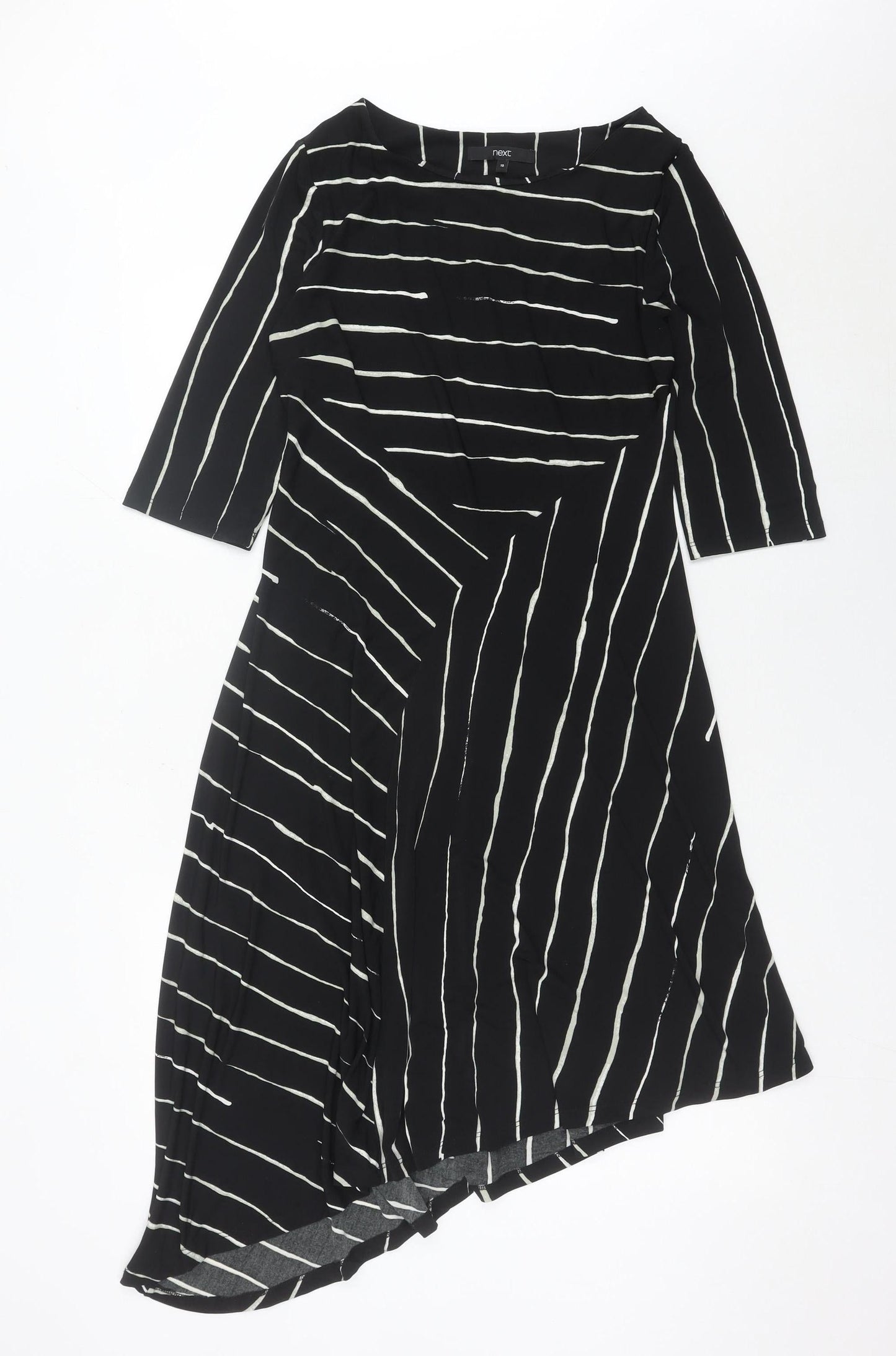 Next Women’s Black Stripe Midi Sheath Dress Size 10