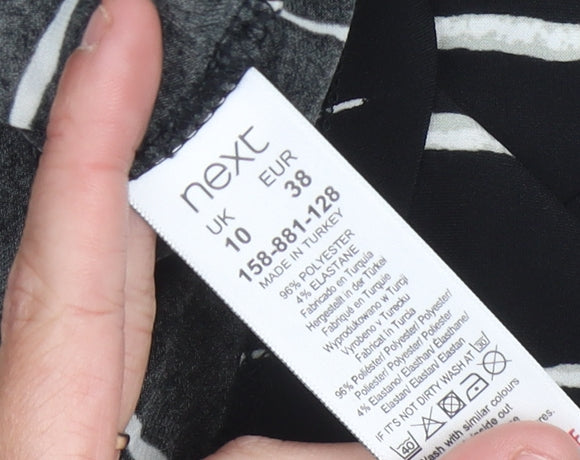 Next Women’s Black Stripe Midi Sheath Dress Size 10