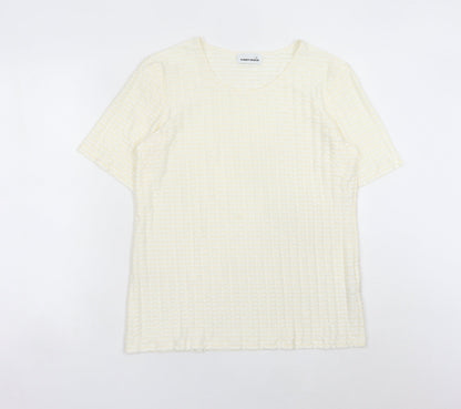 Gerry Weber Women Ivory Short Sleeve Scoop Neck T-Shirt Size 12