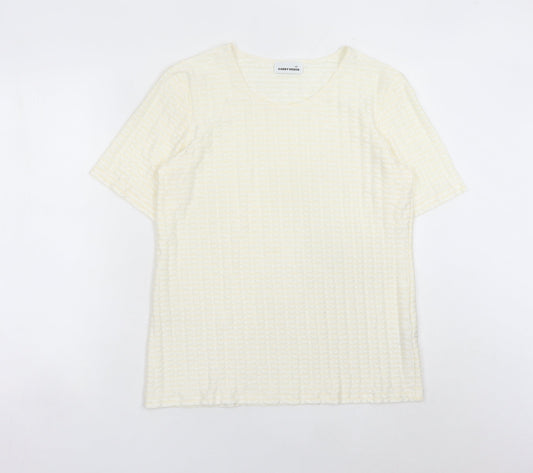 Gerry Weber Women Ivory Short Sleeve Scoop Neck T-Shirt Size 12