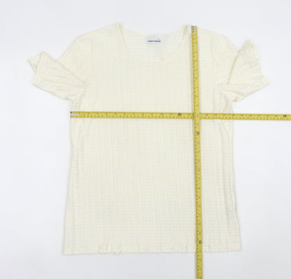 Gerry Weber Women Ivory Short Sleeve Scoop Neck T-Shirt Size 12