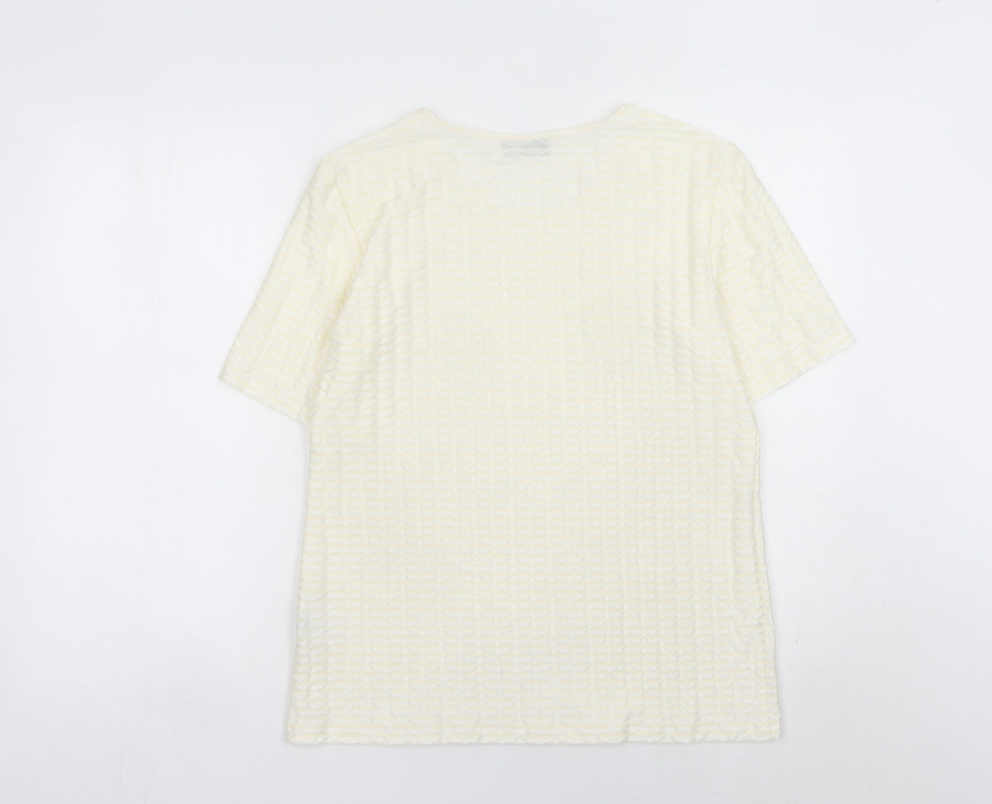 Gerry Weber Women Ivory Short Sleeve Scoop Neck T-Shirt Size 12