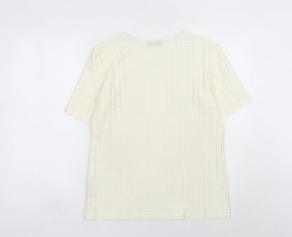 Gerry Weber Women Ivory Short Sleeve Scoop Neck T-Shirt Size 12