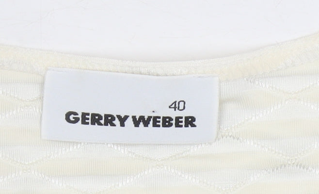 Gerry Weber Women Ivory Short Sleeve Scoop Neck T-Shirt Size 12