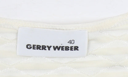 Gerry Weber Women Ivory Short Sleeve Scoop Neck T-Shirt Size 12
