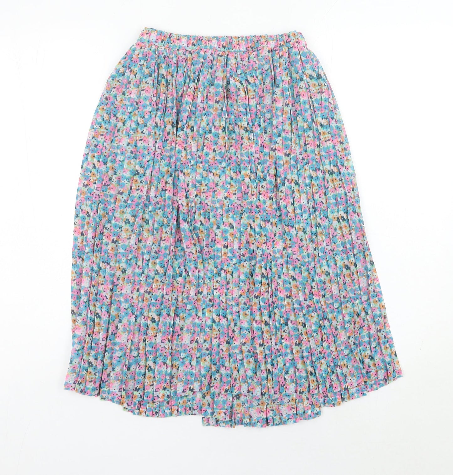 Next Girls Multicoloured Floral Pleated Skirt 9 Years Knee Length Polyester