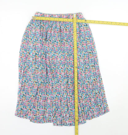 Next Girls Multicoloured Floral Pleated Skirt 9 Years Knee Length Polyester