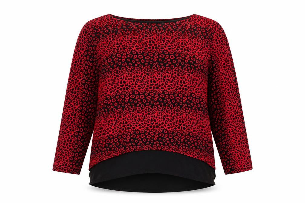 Womens UK Size 14 Saloos Red Tunic Blouse