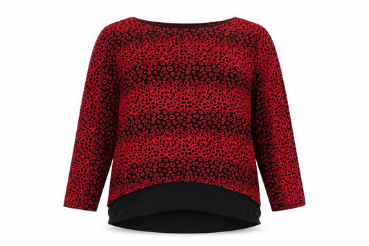 Womens UK Size 14 Saloos Red Tunic Blouse