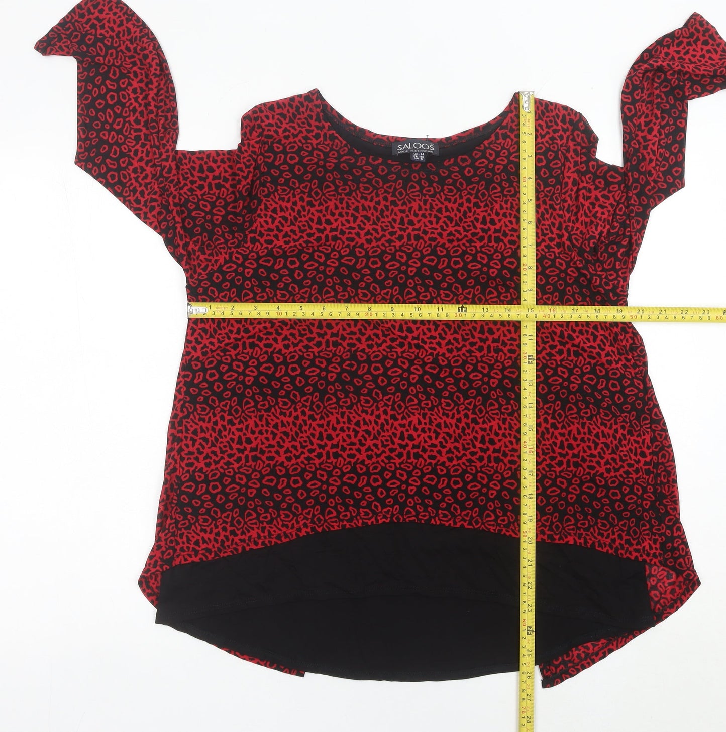 Womens UK Size 14 Saloos Red Tunic Blouse
