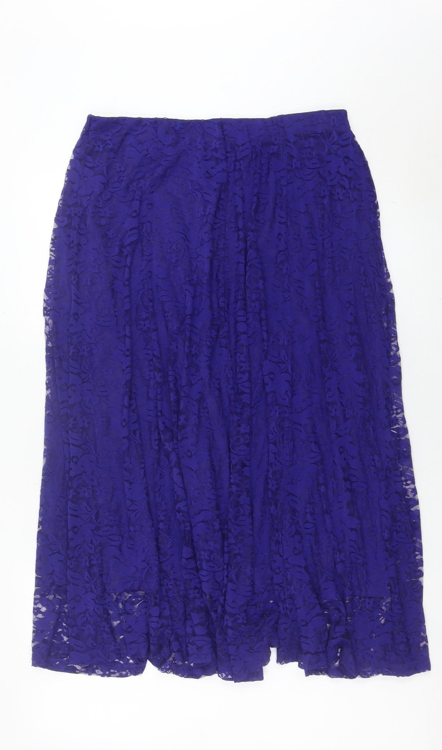 Damart Women's Purple Lace Knee Length Skirt UK 16