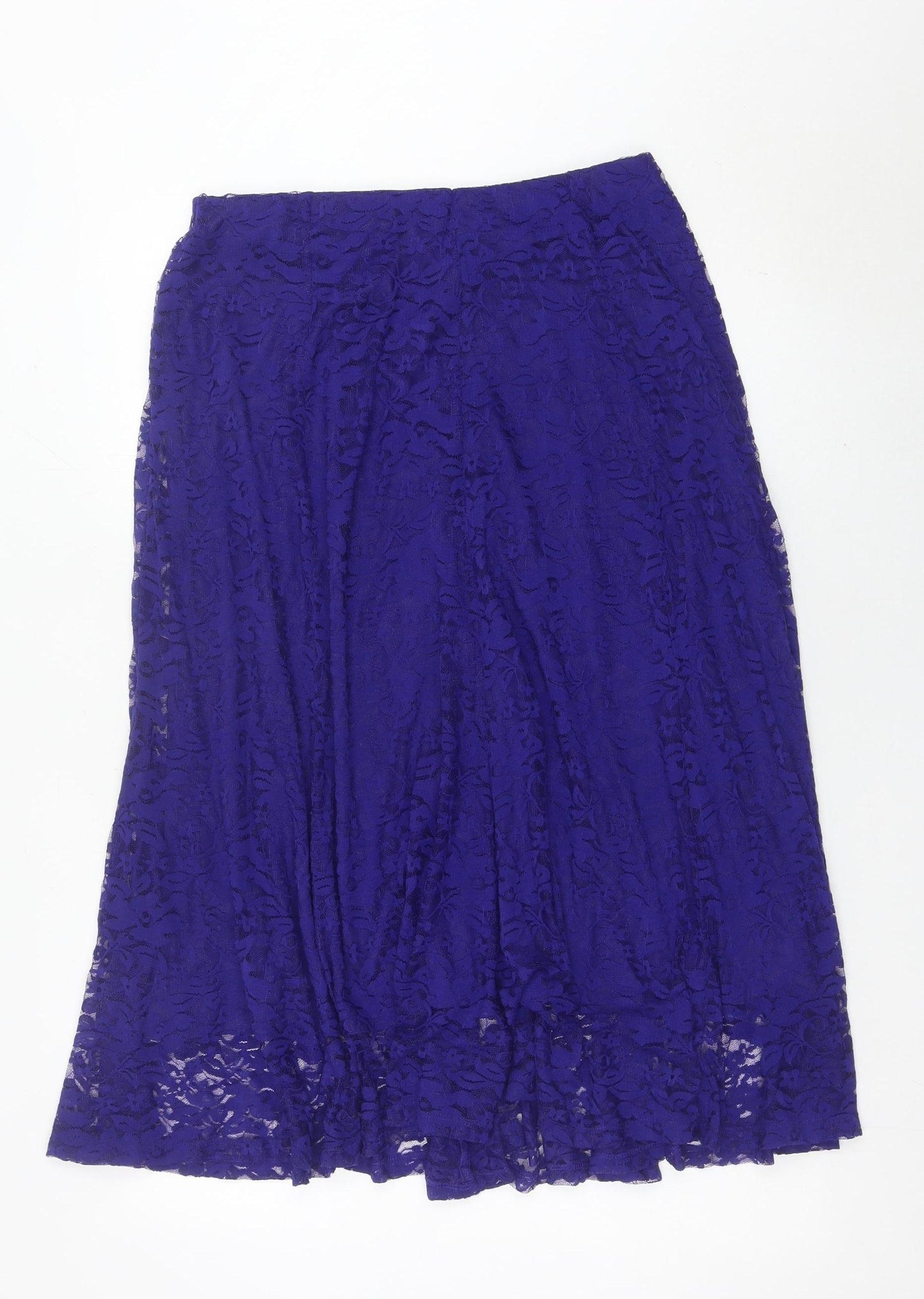 Damart Women's Purple Lace Knee Length Skirt UK 16