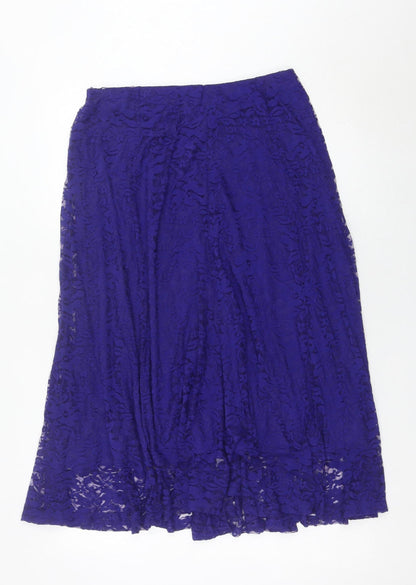 Damart Women's Purple Lace Knee Length Skirt UK 16