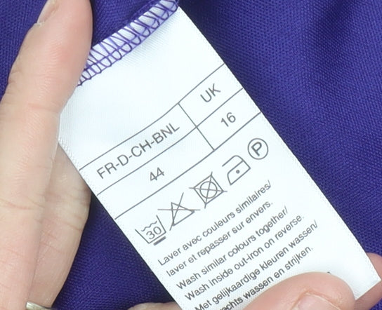 Damart Women's Purple Lace Knee Length Skirt UK 16