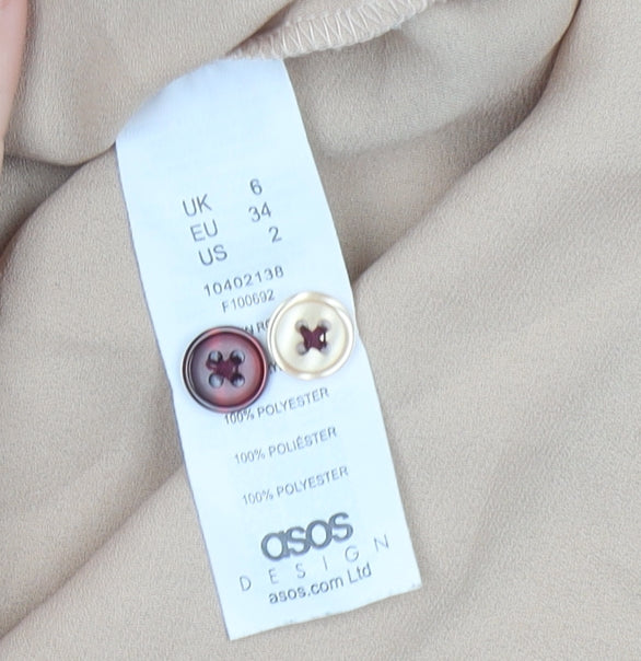Womens UK Size 6 ASOS DESIGN Multicoloured Basic Button-Up