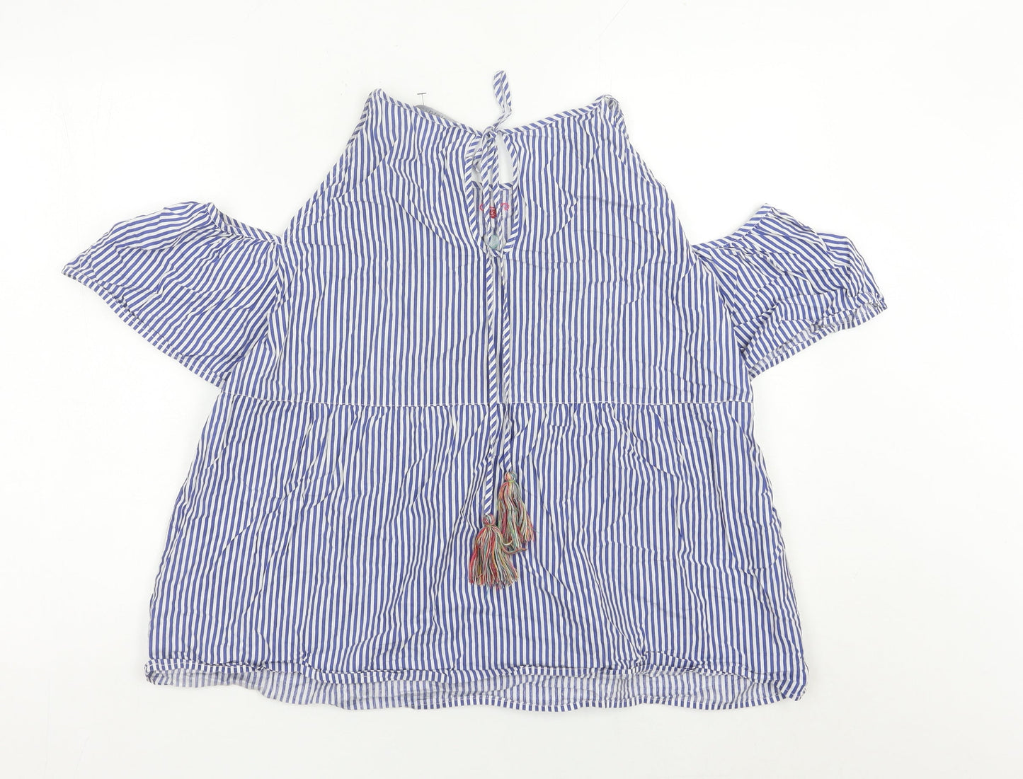 Womens UK Size 14 Mango Blue Tunic Blouse