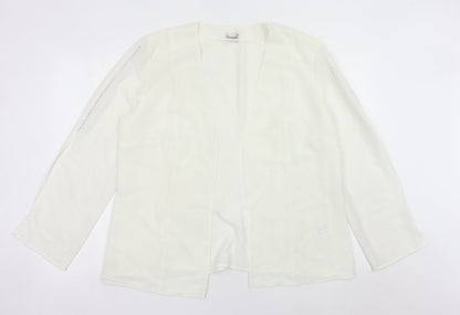 Roman Originals Women’s White Chiffon Open Jacket Size 18