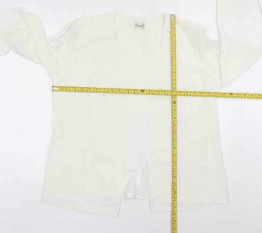 Roman Originals Women’s White Chiffon Open Jacket Size 18
